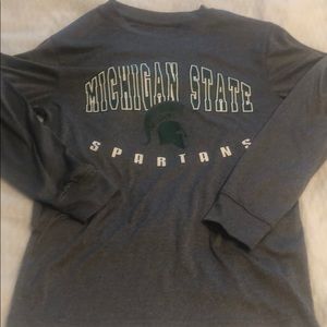 Workout material MSU shirt